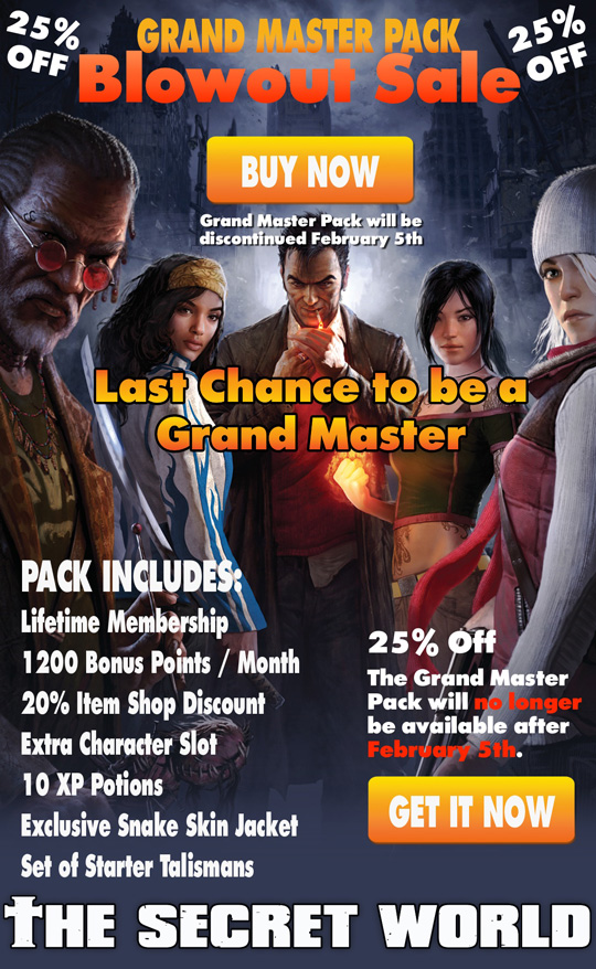 25 off Grand Master Pack and 50 FREE Bonus Points